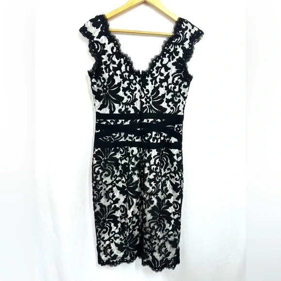green emerald velvet dress Tadashi Shoji Women's Elissa Lace Blouson Gown - White main image 0